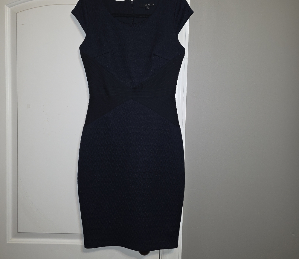 Signature by Sangria Dark Blue and Black Mini Dress